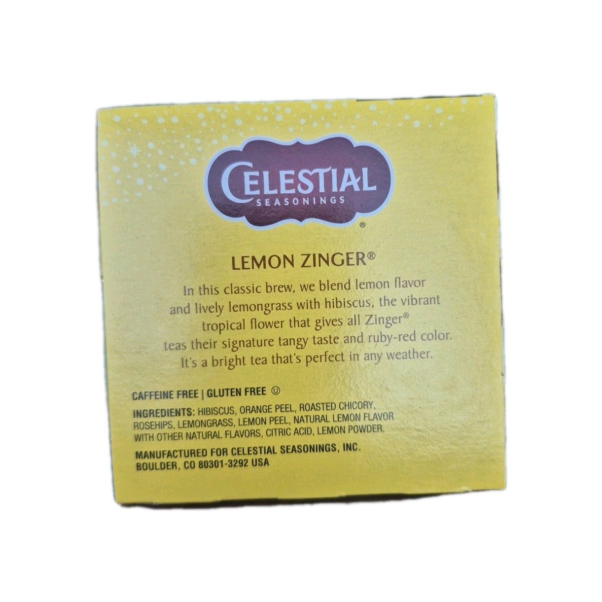 Celestial Seasonings Herbal Tea Lemon Zinger Caffeine Free 24 Keurig K-Cup Pods