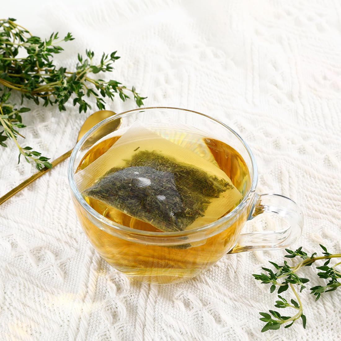 Premium 100 Thyme Leaf Tea Bags, 100% Pure Thyme Leaves, Caffeine Free
