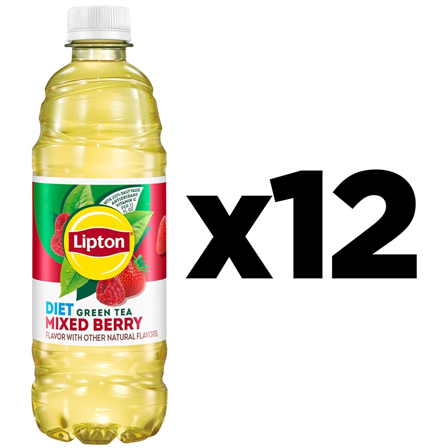 Lipton Diet Mixed Berry Green Tea, 16.9 Fl Oz Bottles (Pack of 12)Free Shipping