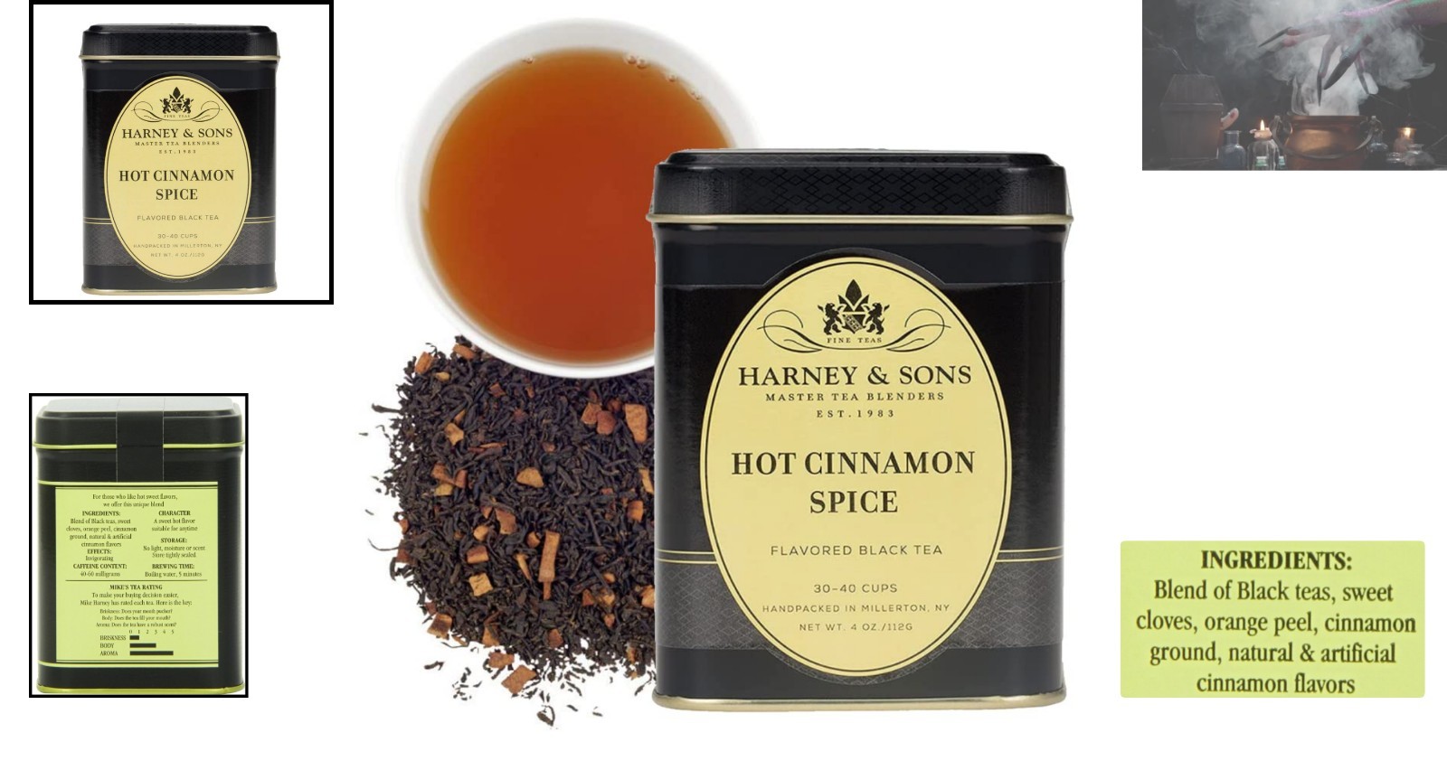 Aromatic Hot Cinnamon Spice Black Tea – 4 Ounce Loose Leaves for Relaxation