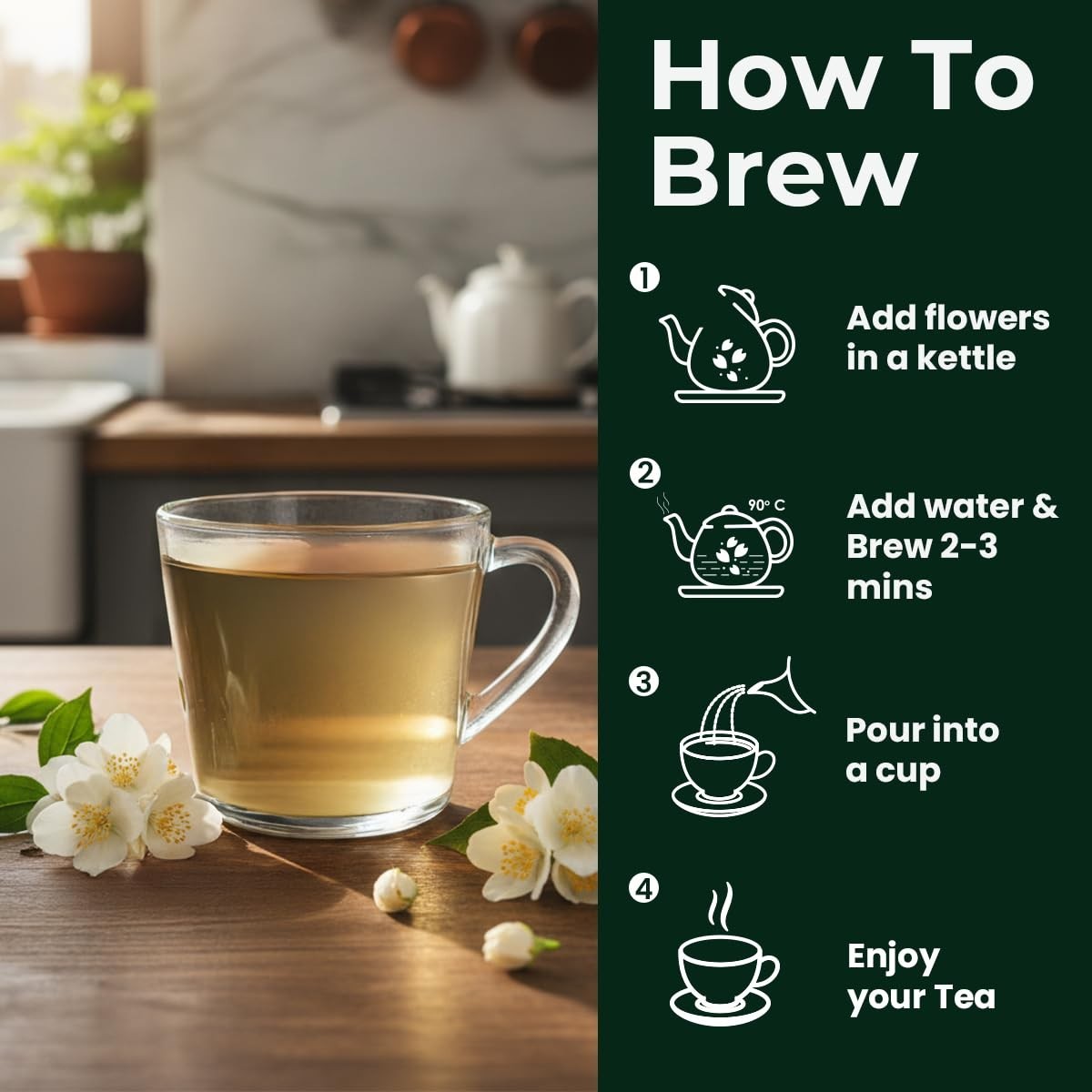 BLUE TEA – Jasmine Tea – 30gm – 30 Cups | FOR SLIMMING BODY & STRESS RELIEF |