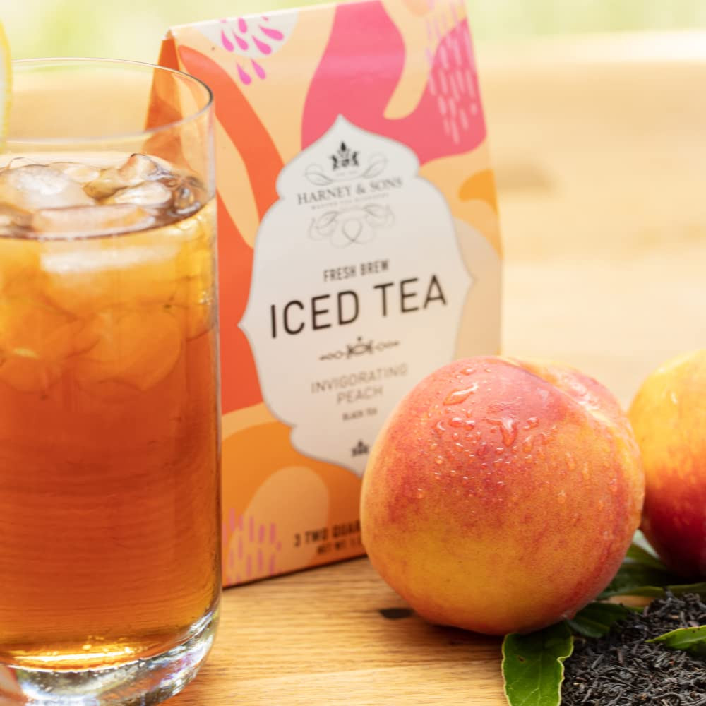 Fresh Brew Peach Iced Tea, 3 Count Box, Makes 6 Quarts of Iced Tea