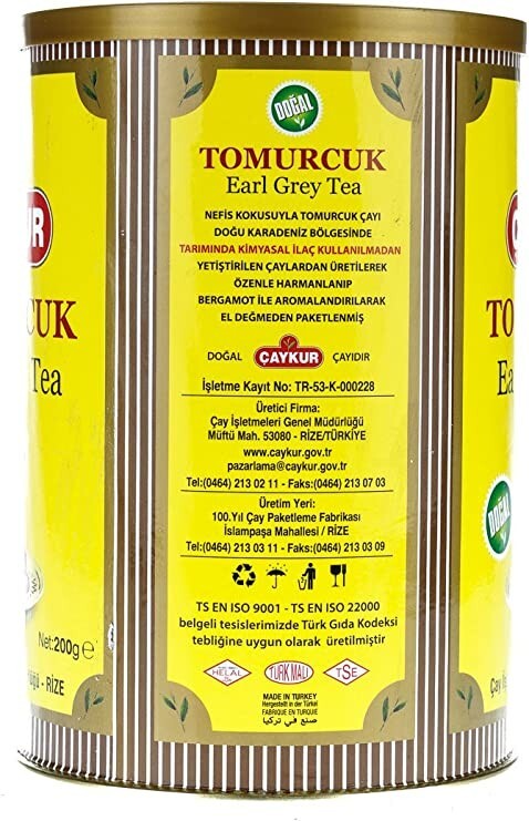 Çaykur Turkish Black Earl Grey Tin Tea 200gr