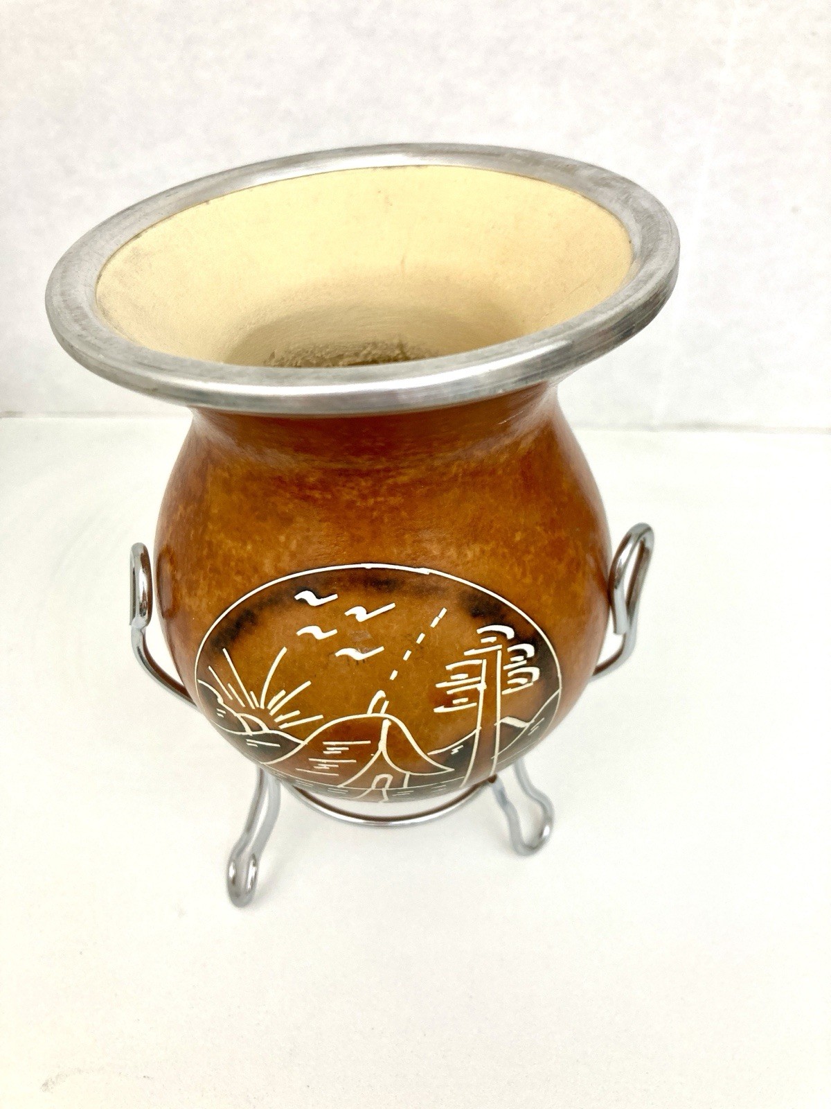 New Yerba Mate Drinking Gourd with Stand