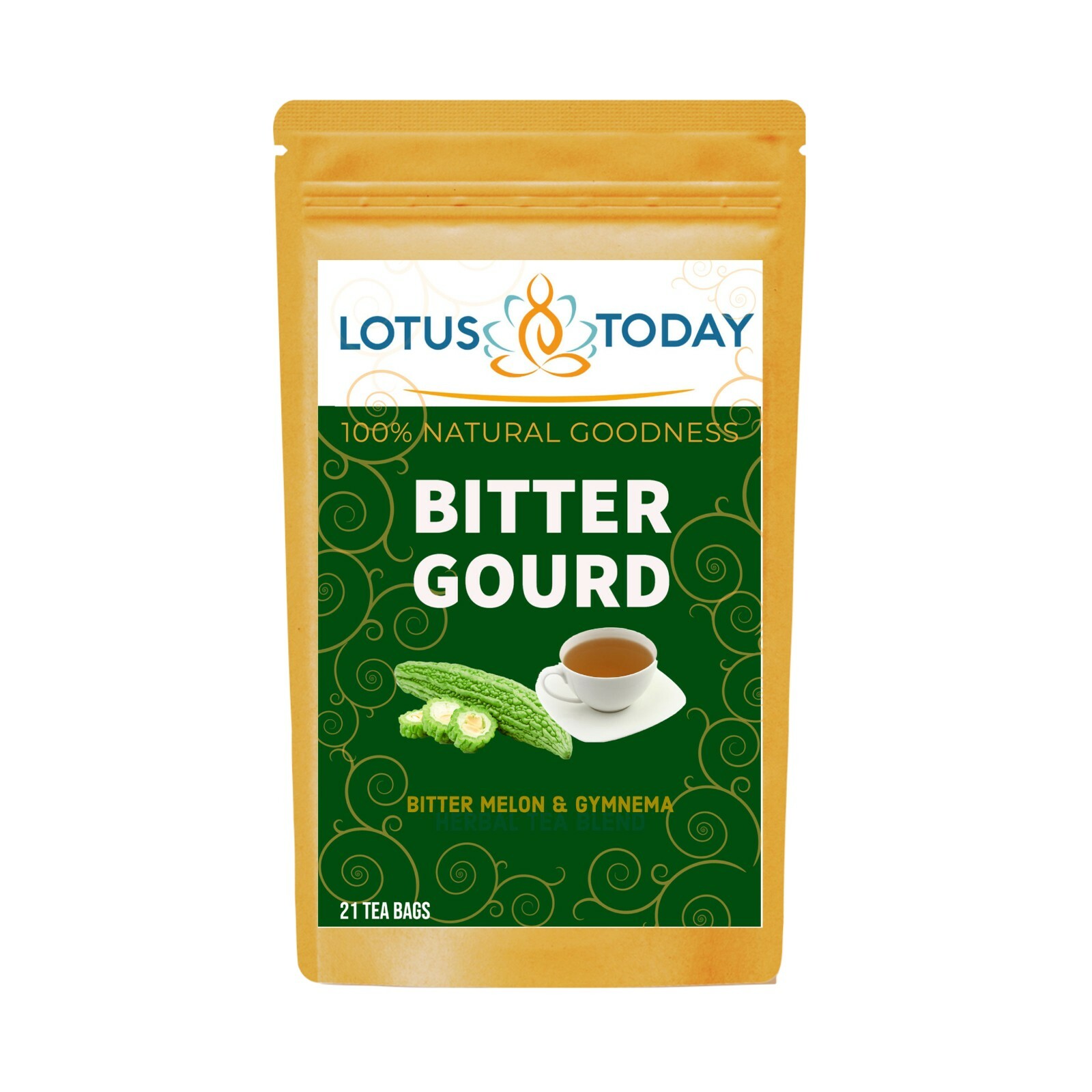 Bittermelon Herbal Tea ( Pack of 6 ) 120 Tea Bags Karela Cerassie Diabetic Diet