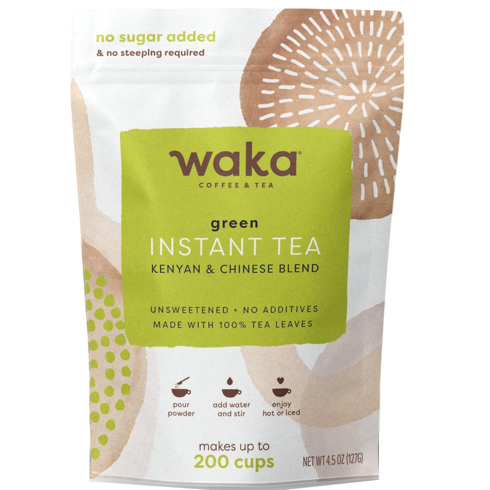Waka Instant Green Tea Mix, Original – 100% Tea Leaves, No Additives, Unsweet…