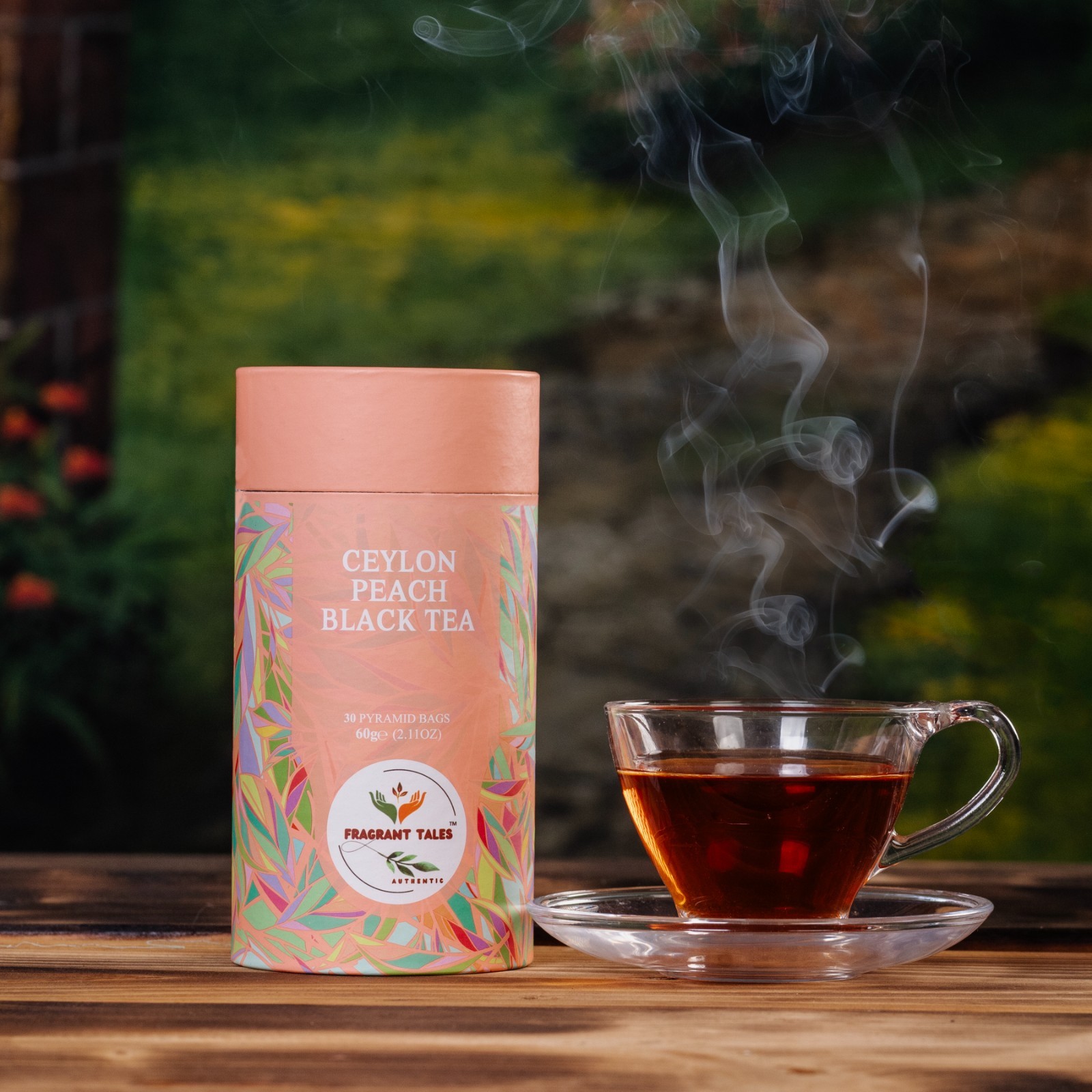 Premium Ceylon Black Tea (European blend|) Subtle Peach Infusion | 30 Tea Bags