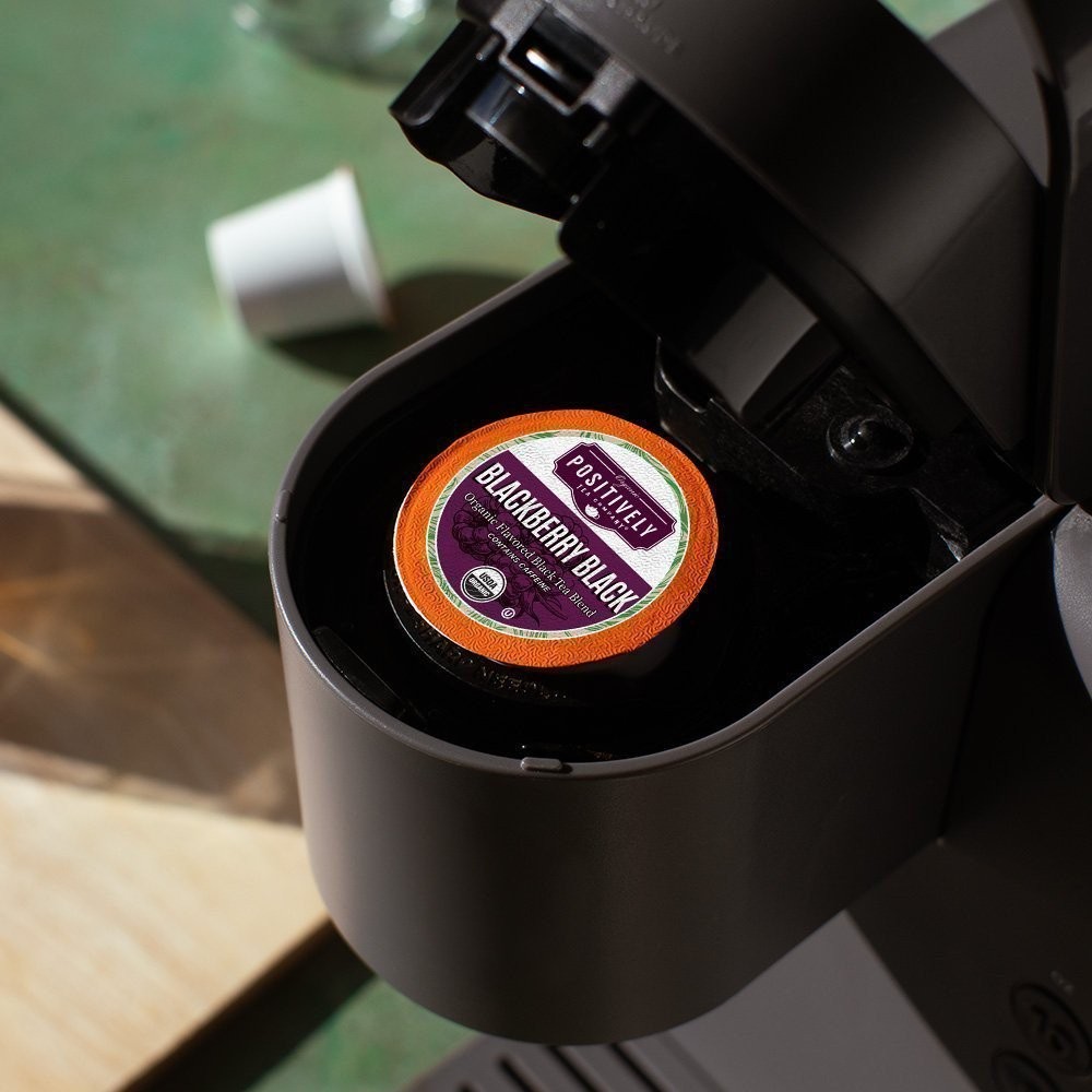 Positively Tea | Organic Blackberry Black Tea | 96 Pods, Keurig Compatible