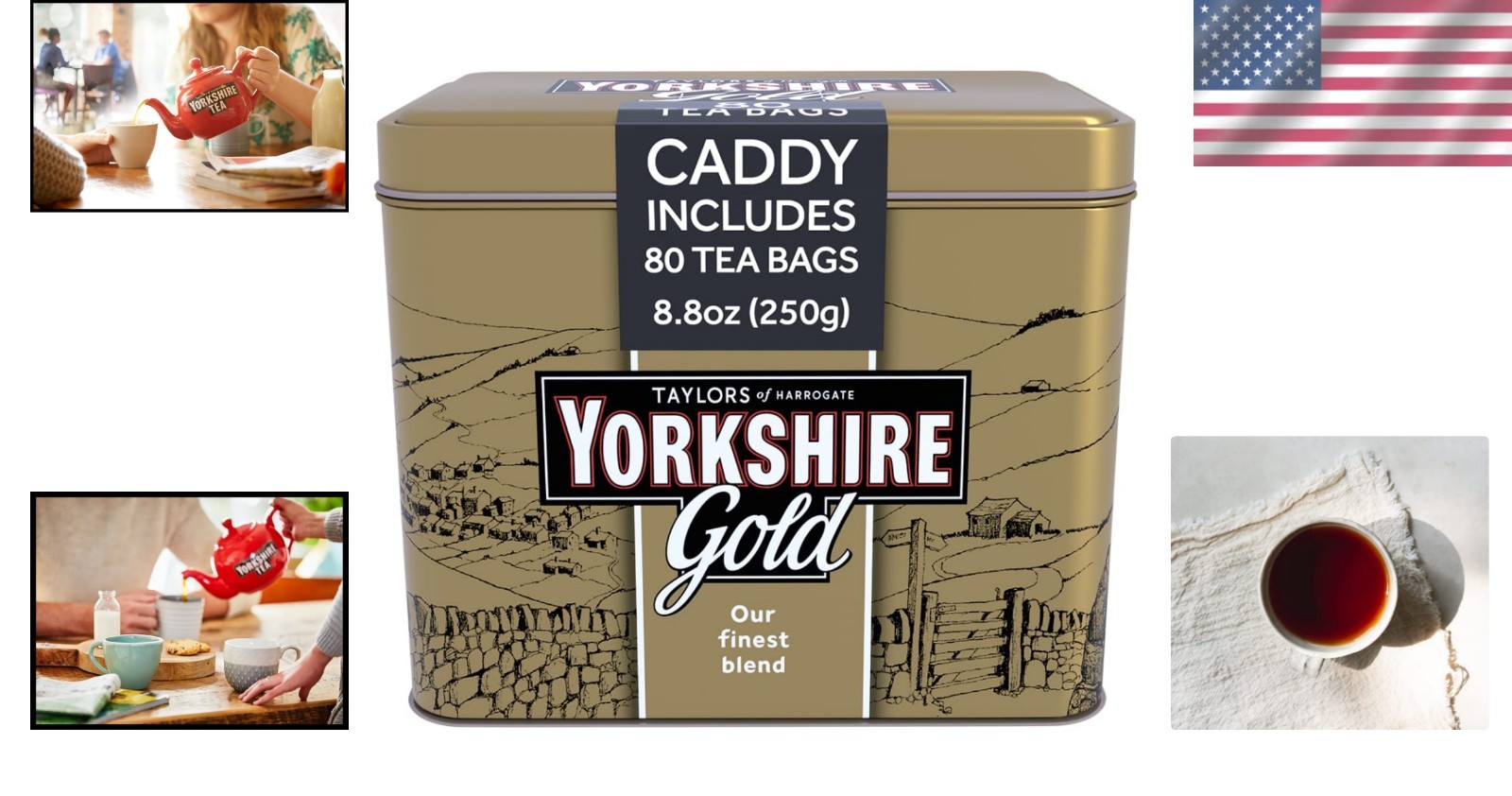 Elegantly Packaged Yorkshire Gold Tea – 80 Teabags of Rich Malty Flavor