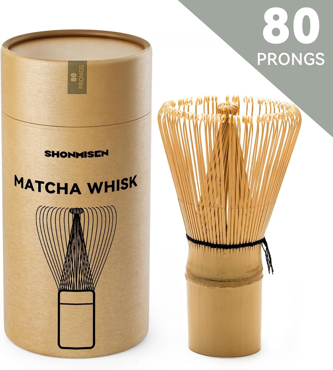 Bamboo Matcha Whisk 80/100/120 Prong Traditional Japanese Chasen Matcha Stirrer