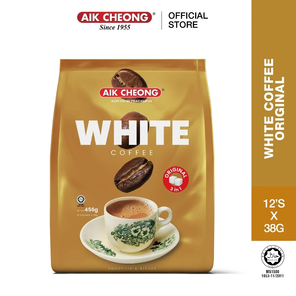 AIK CHEONG White Coffee – Original (456g/38g x 12 Sticks)