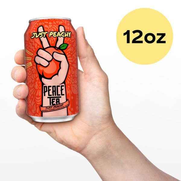 Peace Tea Just Peachy Iced Tea Cans 12 x 12 fl oz FREE SHIPPING!!!!!!