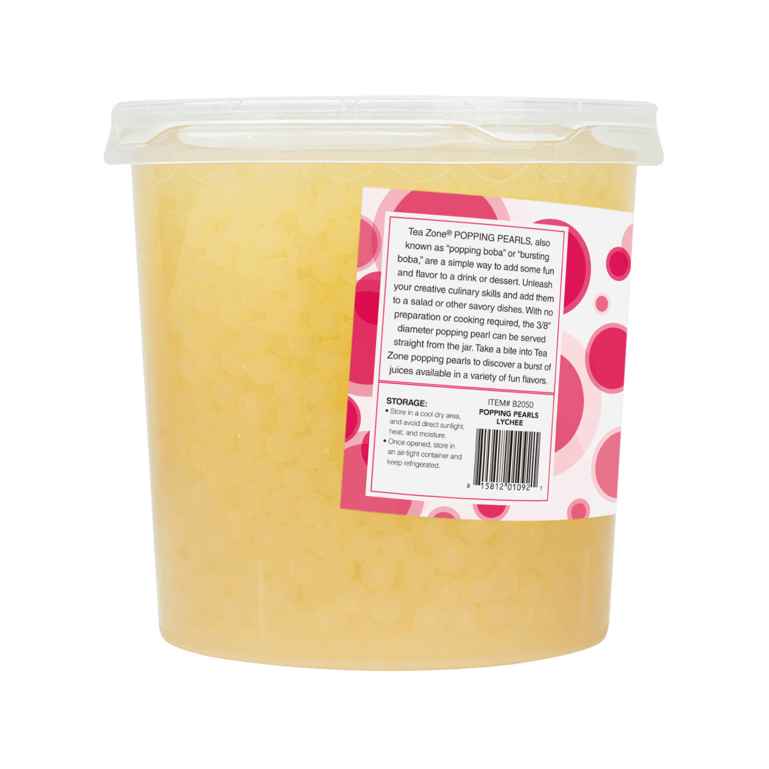 Tea Zone Lychee Popping Pearls/Bursting/Popping Boba(B2050, 7 lbs) for Boba Tea