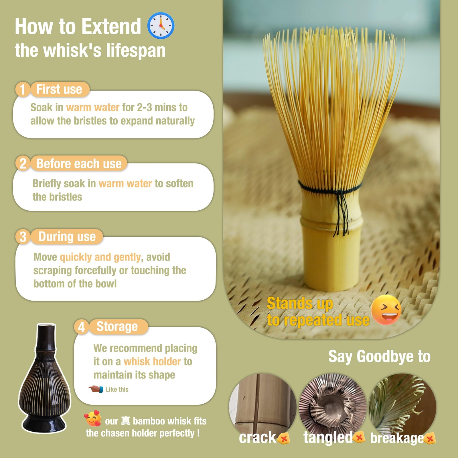Premium Matcha Whisk, Handcrafted Bamboo Whisk for Matcha Powder, Master Tea …