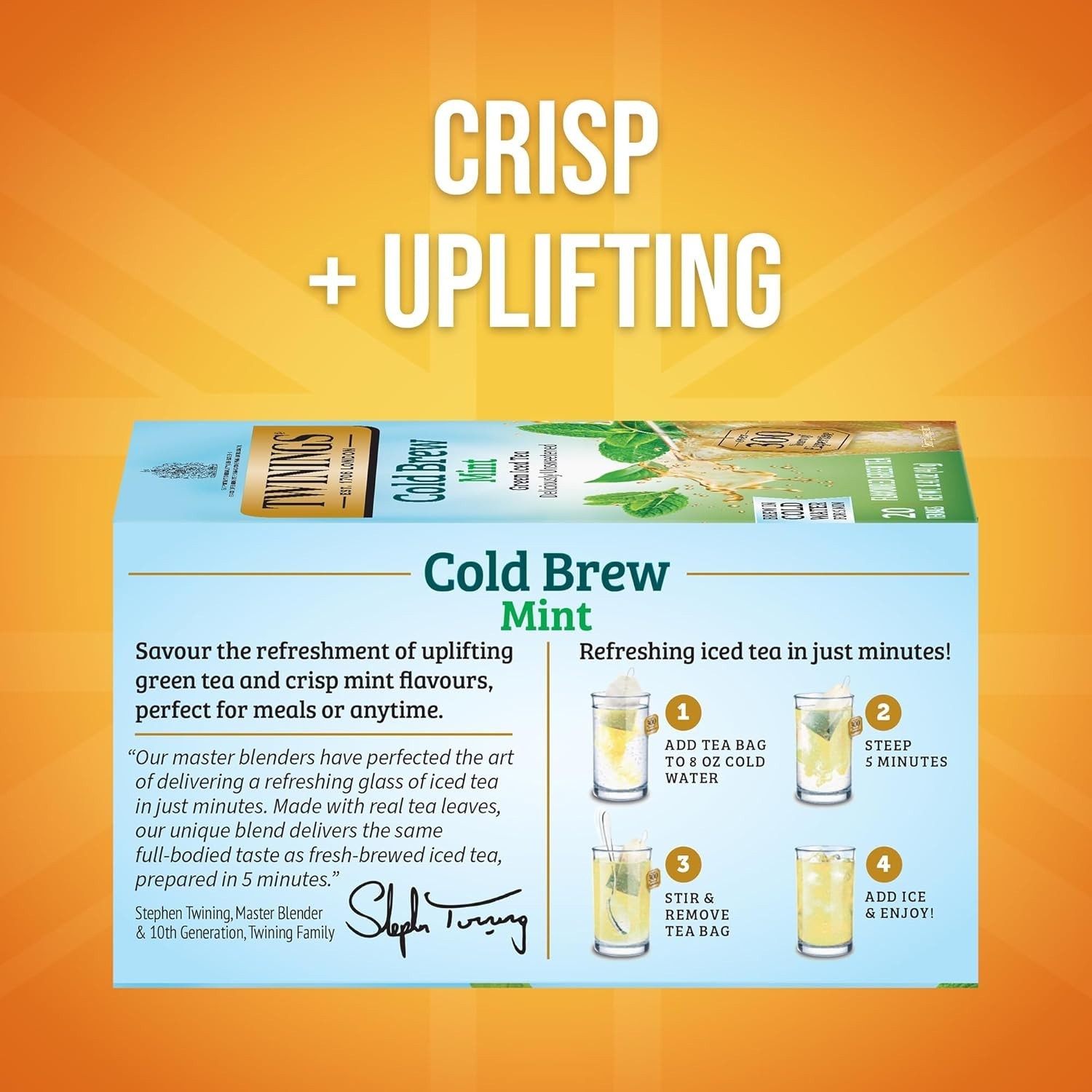 Mint Green Cold Brew Tea Bags – 20 Teabags, Dairy-Free & Keto-Friendly