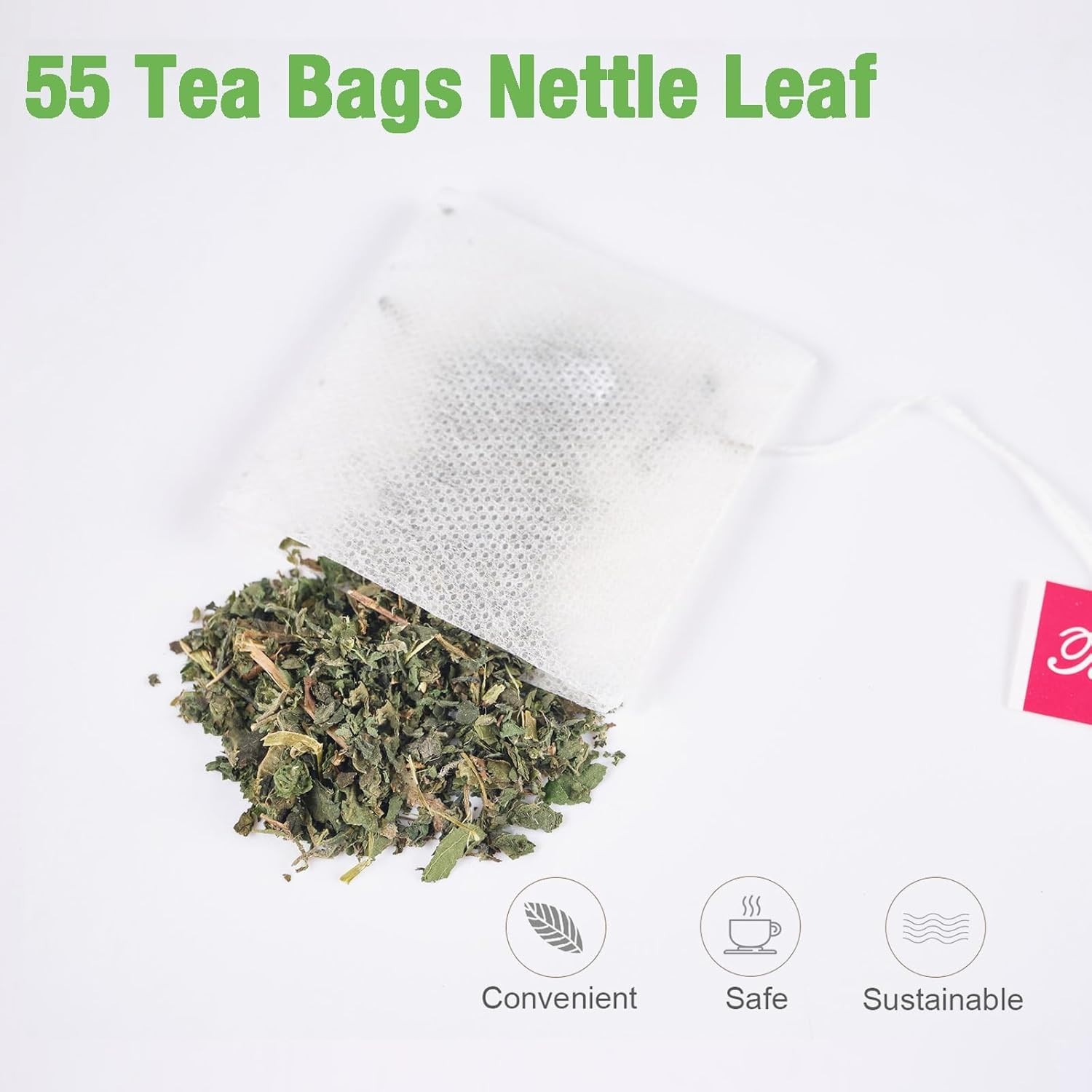 55 Nettle Leaf Tea Bags, 100% Natural & Pure Stinging Nettle Tea, Dried Nettle H