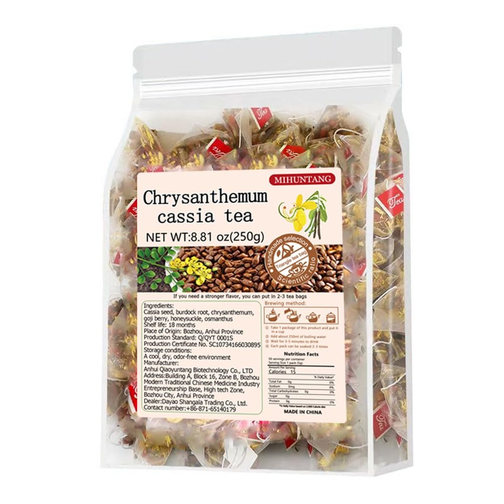 Chrysanthemum Cassia Seed Tea Bags 8.81oz (5g×50packets) Goji Berries…