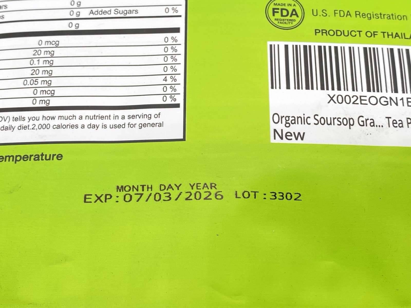 NalLife Organic Soursop Graviola Leaves Tea 3pk – 30 Bags Each Caffeine Free