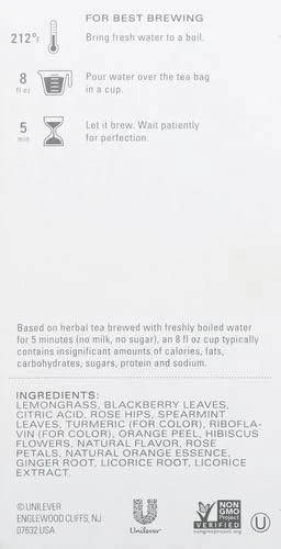 Wild Sweet Orange Tea Bags, Unsweetened Herbal Tea, Caffeine Free, 20 Total Bags