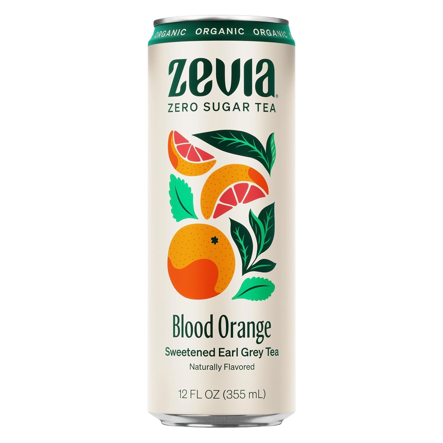 Zevia Organic Zero Calorie Sweetened Earl Grey Tea Blood Orange 12 Fl Oz