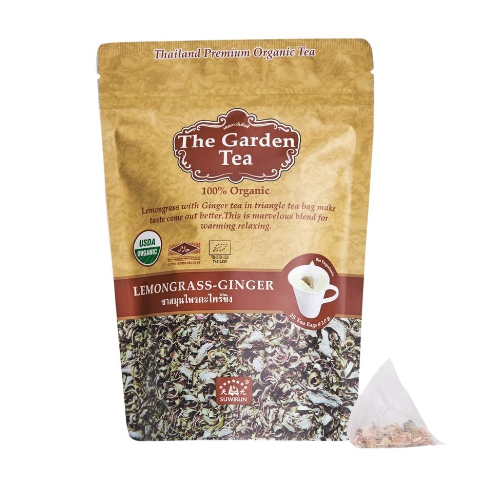 Suwirun Thai Lemongrass Ginger Tea USDA Organic Premium Warming Herbal Support