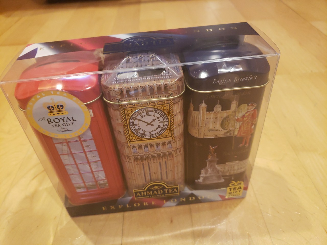 British Heritage 3x Tins Souvenir Gift 60 English Teabags (Big Ben, London Tower