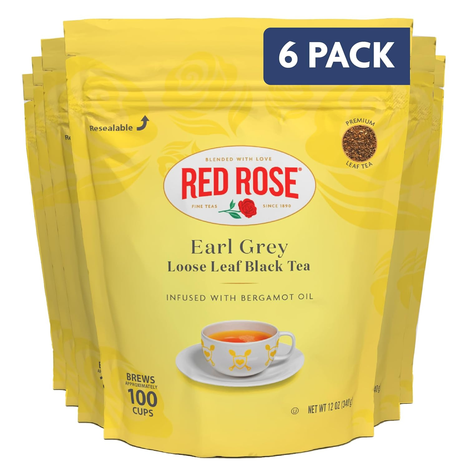 Earl Grey Loose Leaf Tea with Bergamot Oil, 12 Oz (6 Pack)
