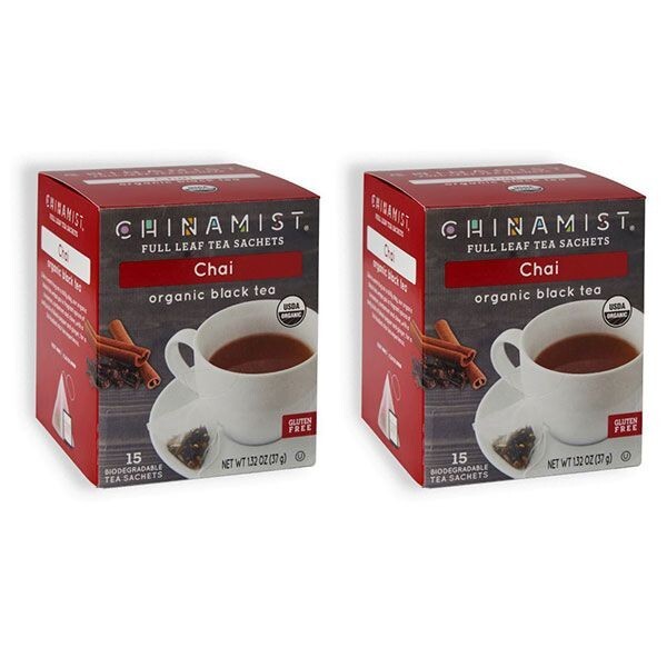 China Mist – Chai Organic Black Full Leaf Tea Sachet, 2 Boxes 15 Count Each