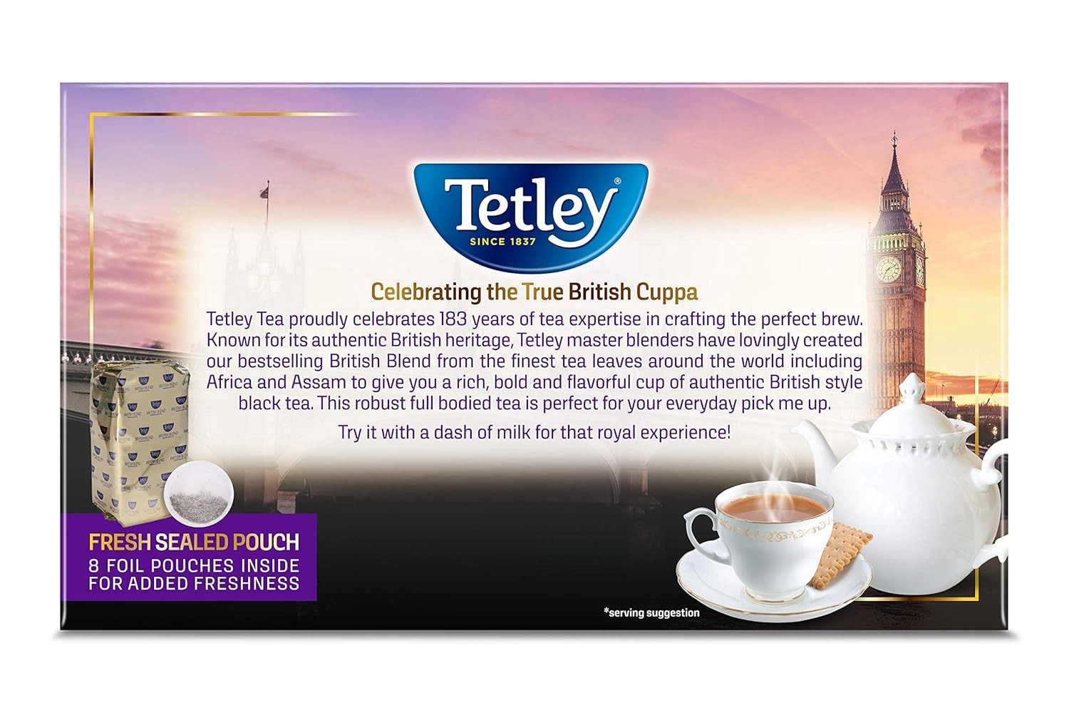 Tetley British Blend Premium Black Tea, 320 Tea Bags, Rainforest Alliance Certif
