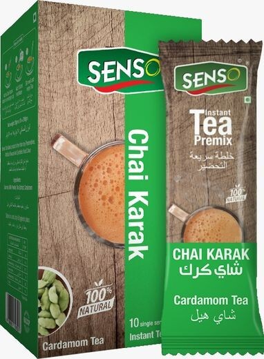 Karak Chai Tea Cardamom Instant شاي Senso كرك Sticks 20 Gram 8 Pieces Premix