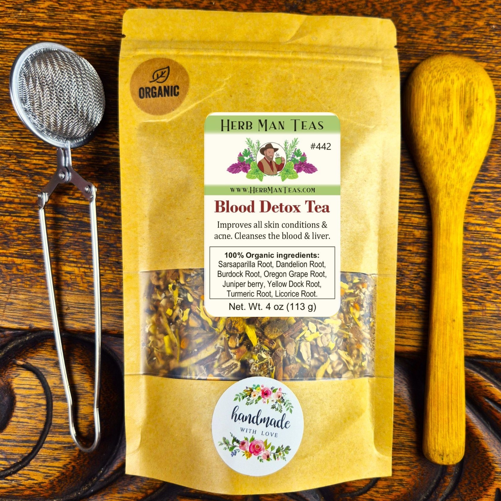BLOOD CLEANING TEA – for all skin conditions by master herbalist 4oz