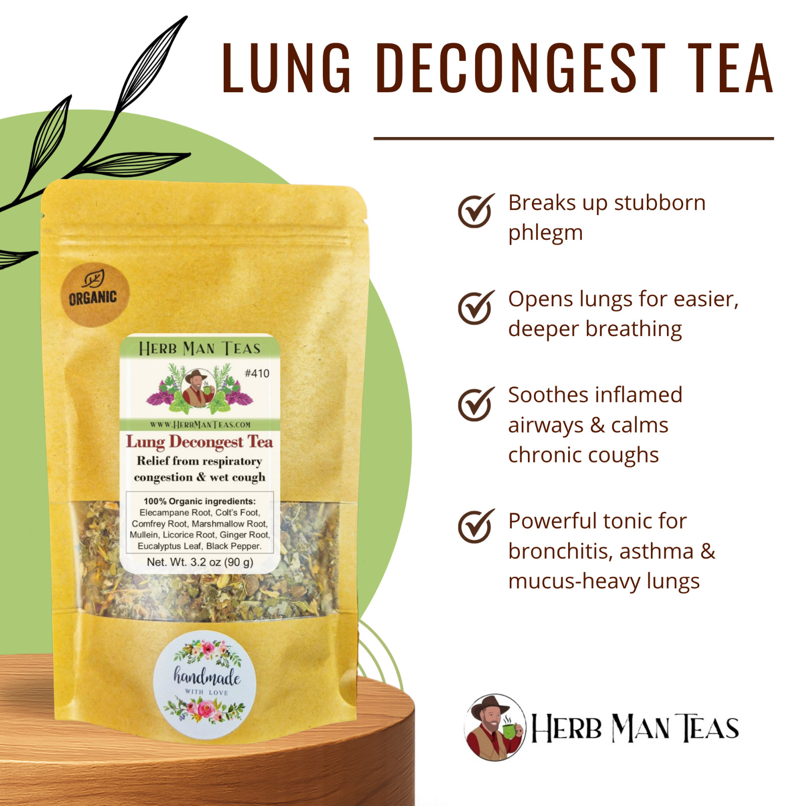 LUNG DECONGEST TEA -Breath better! Proven to clear lung congestion & mucus