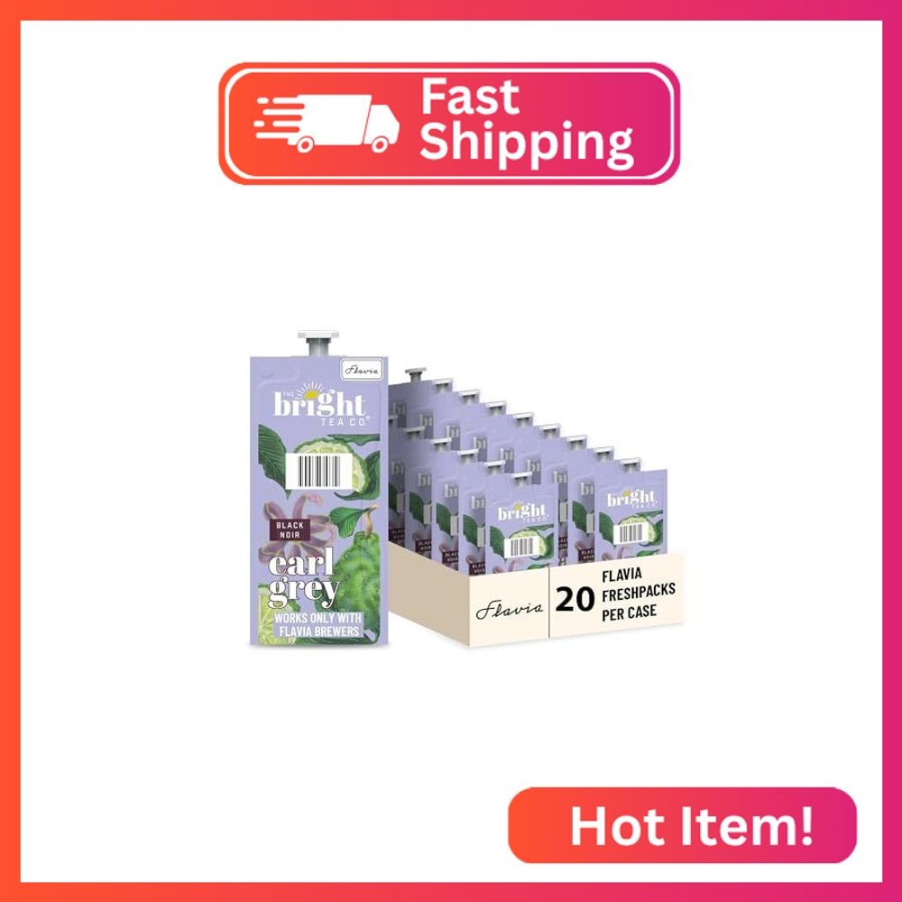 THE BRIGHT TEA CO., Earl Grey Tea Freshpacks for MARS DRINKS FLAVIA Brewer, 20 P