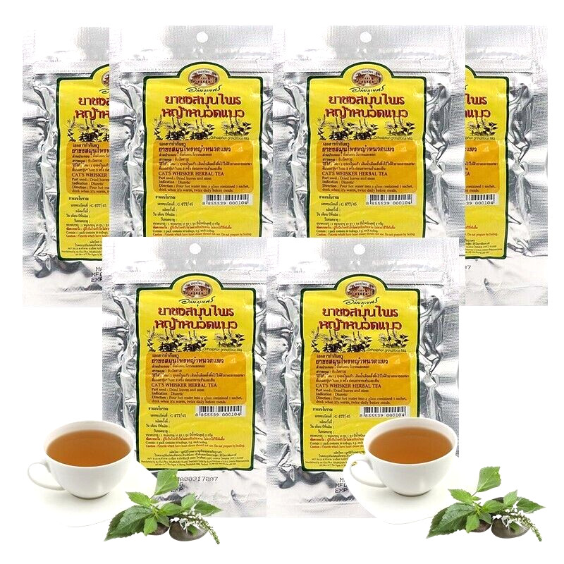 Cat’s Whiskers Tea Gout & Kidney Health Herbal Infusion Detox Thai 6packx10 bags