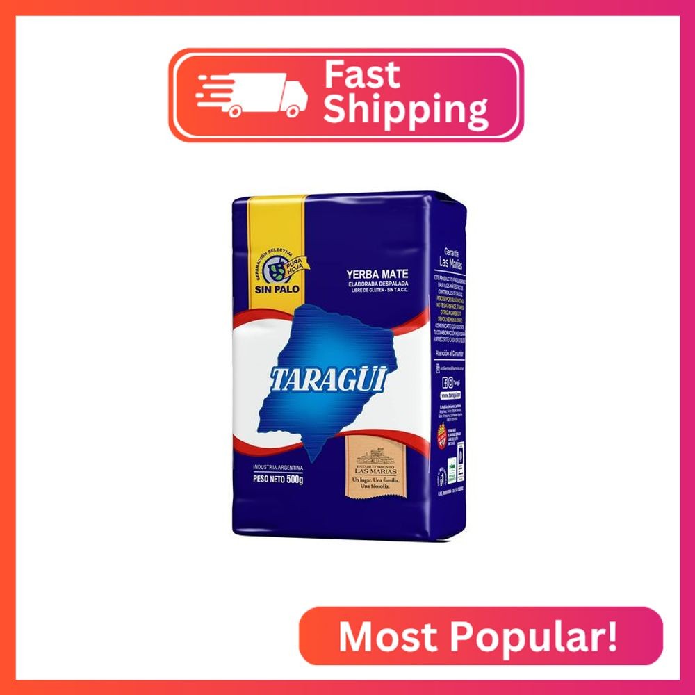 Taragüi Yerba Mate No Stems, 500 gr – 1.1 lbs (Blue Pack)