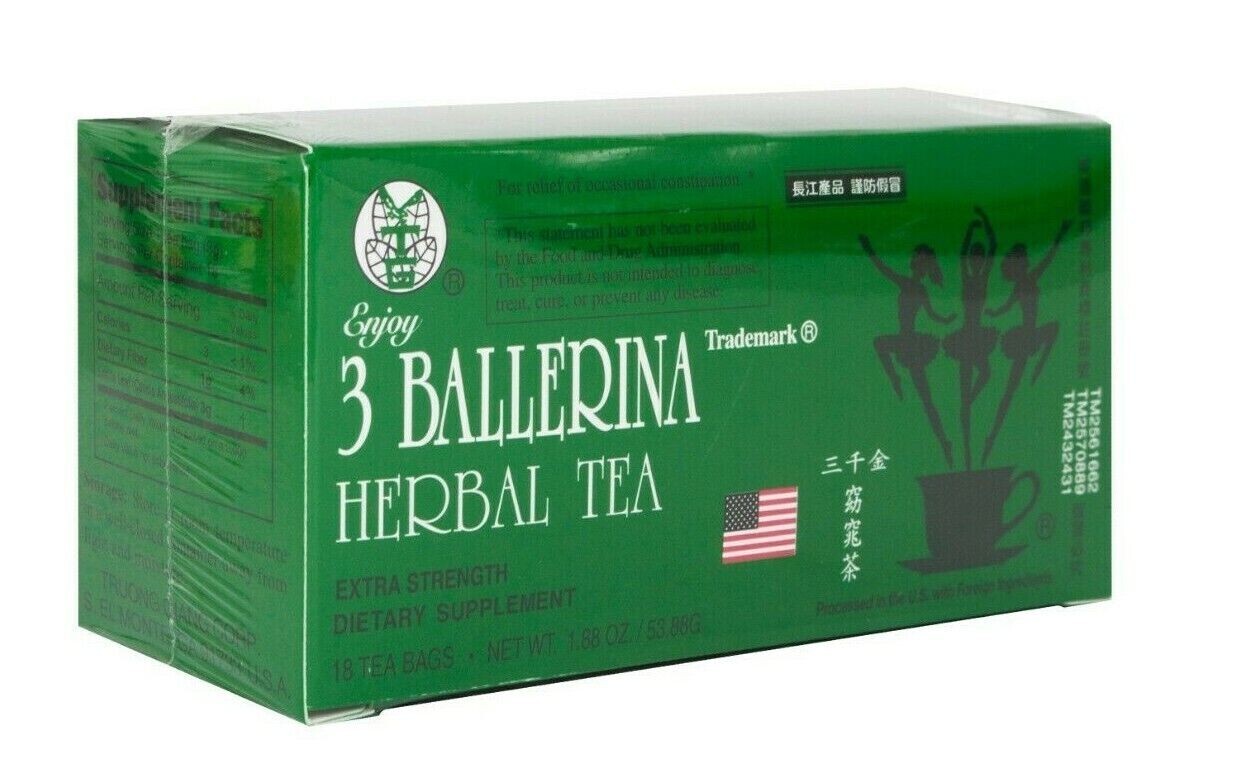 3 Ballerina Dieters Tea, Extra Strength, Orig. Flavor, 18 bags (36 BOXES) 1/2025