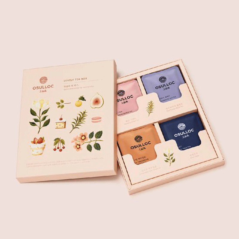 Osulloc Lovely Tea Box (12 Ct) – Korean Pyramid Tea Bags, 4 Flavor Variety Set