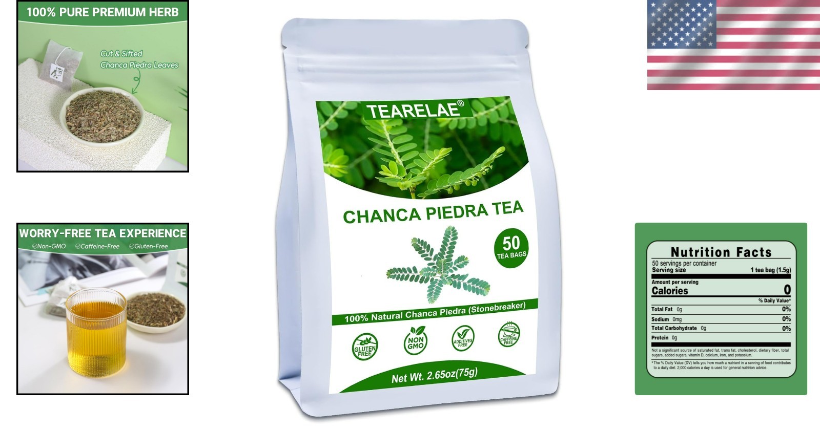 50 Count Chanca Piedra Herbal Tea Bags | Gentle Kidney Support & Wellness