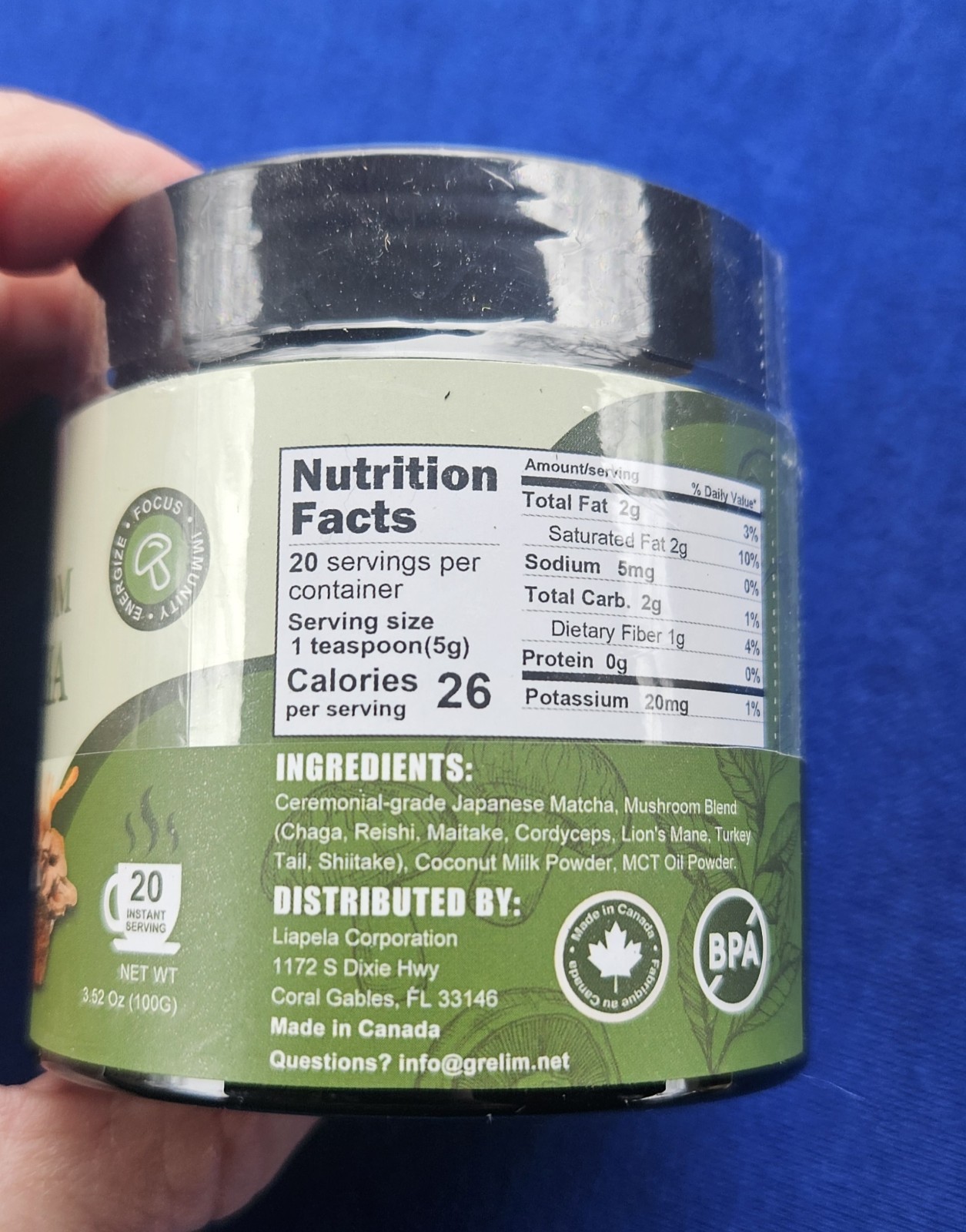 Grelim Mushroom Matcha Tea Powder