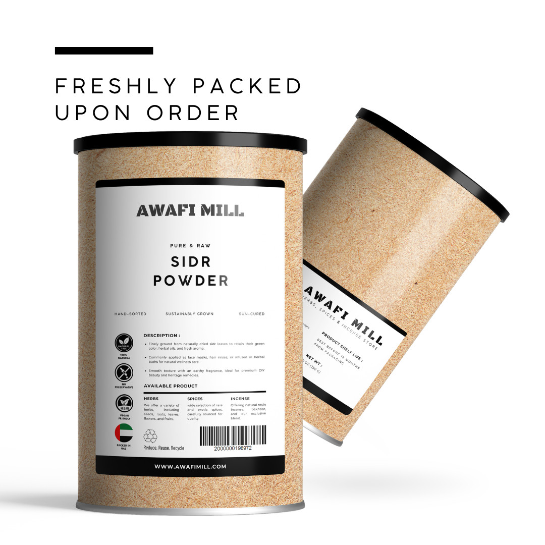 AWAFI MILL Seder Sidr Dried Leaves Powder | Natural Herbs – 250 g | 9 Oz