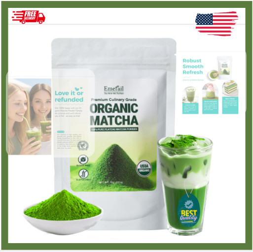 Matcha Powder, USDA-Certified Pure Matcha Green Tea Powder, Premium Culinary Gr