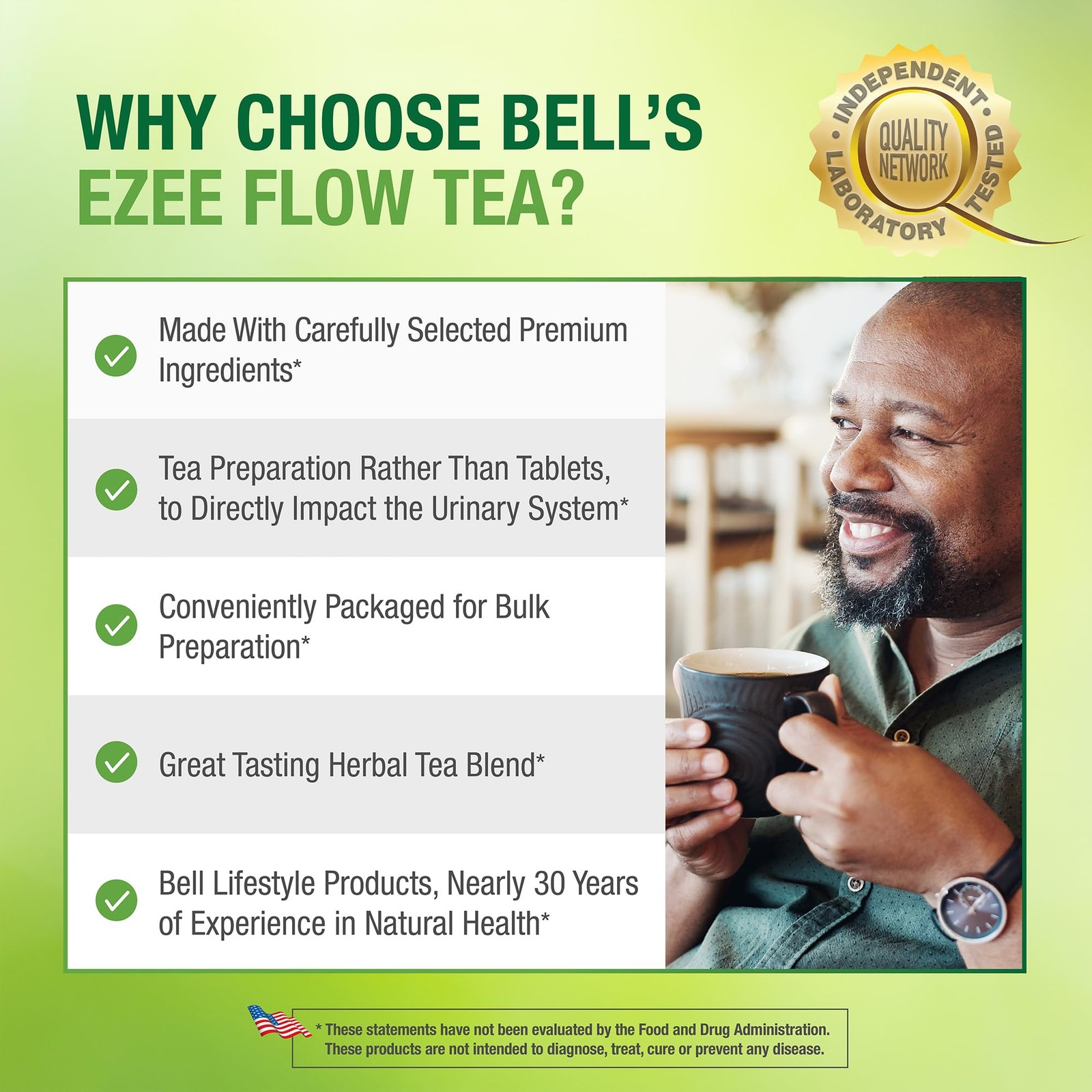 Bell Ezee Flow Urinary Support Tea for Men -A Natural 4.2 Ounce (Pack of 2)