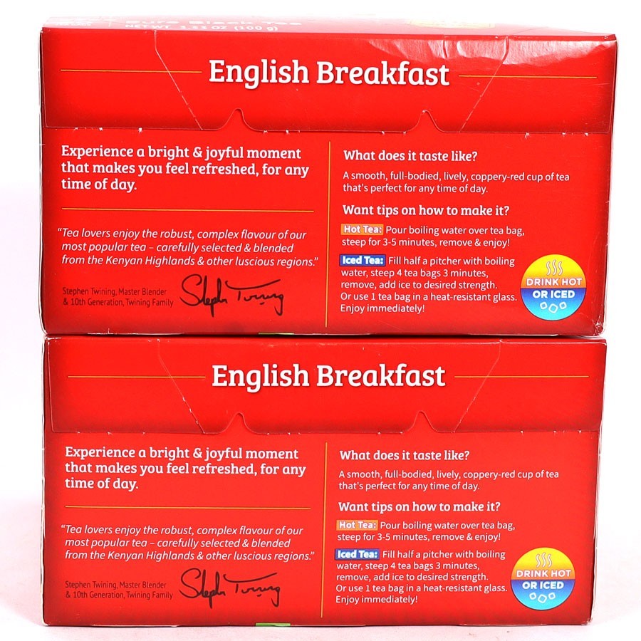 Twinings, English Breakfast, Decaffeinated 50 Tea Bags, 2 Boxes, Best By: 10/27