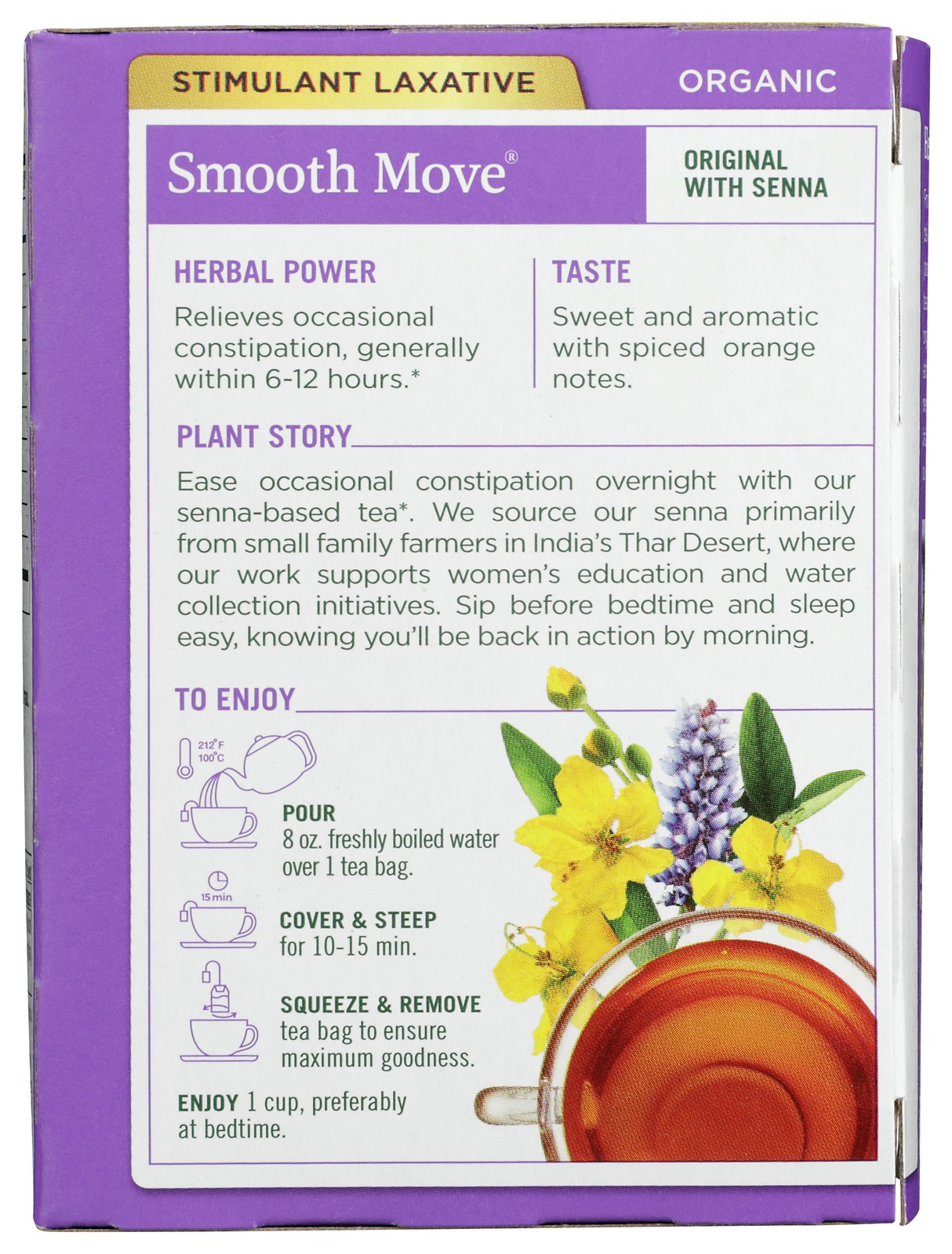 Traditional Medicinals Organic Smooth Move Herbal Tea 16 Bags Ct 3 Pack