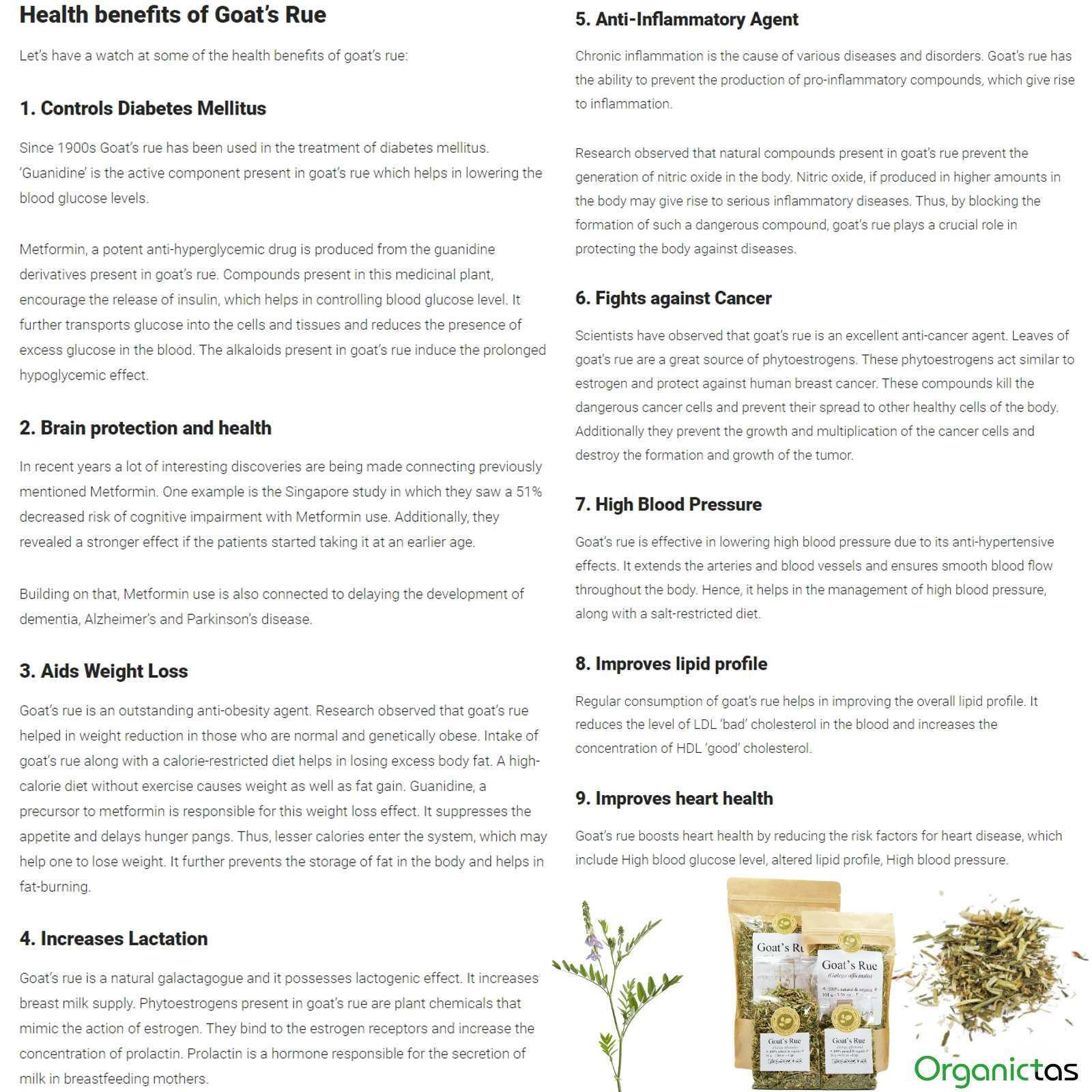 Organic GOATS RUE Tea Dried Cut Loose Galega Officinalis Premium Quality Herb