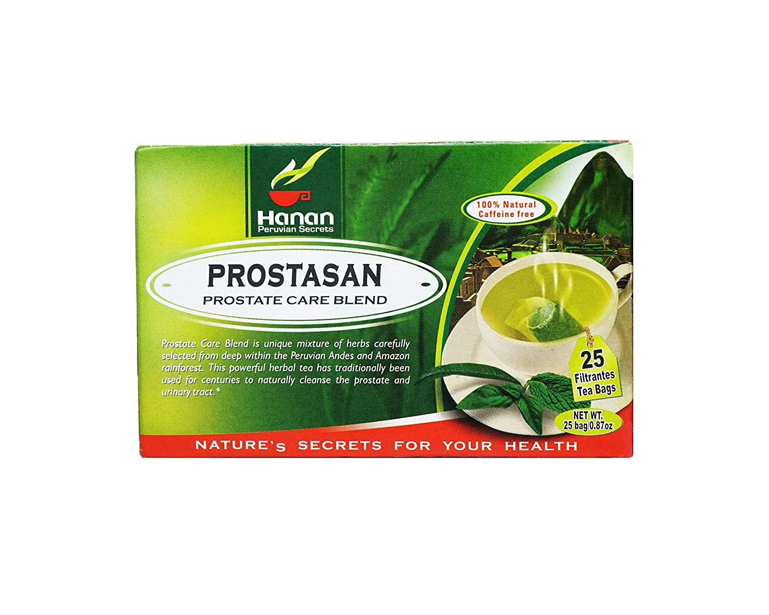 Hanan Peruvian Secrets Prostasan Herbal Tea | 100% Natural Prostate Care Blend |