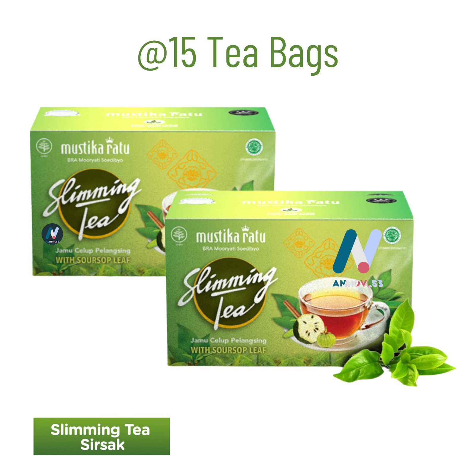 MUSTIKA RATU Herbal Slim Soursop Tea Immune Antioxidant Weight Loss Fat Burn 2X
