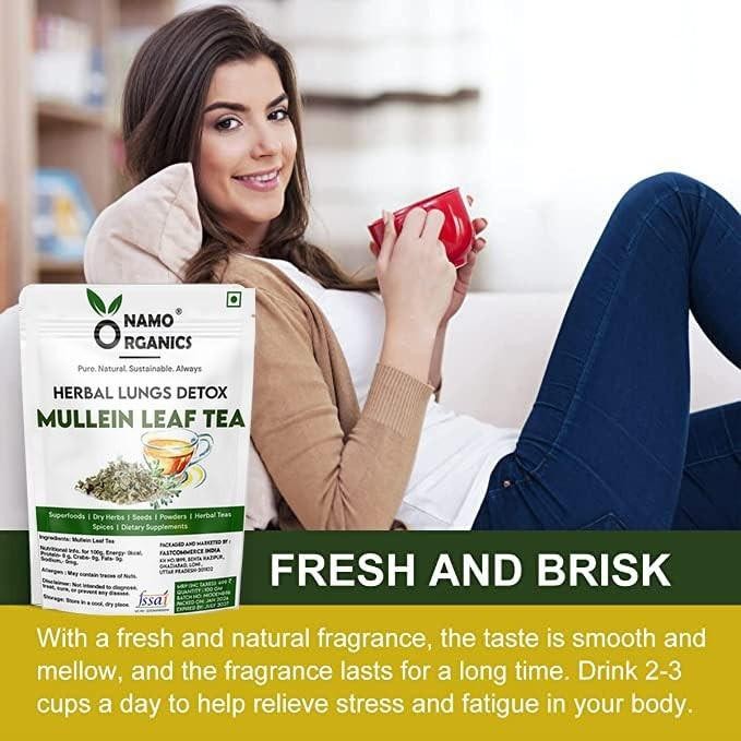 Namo Organics Mullein Tea For Lungs Detox 100gm Antioxidant Rich Immunity