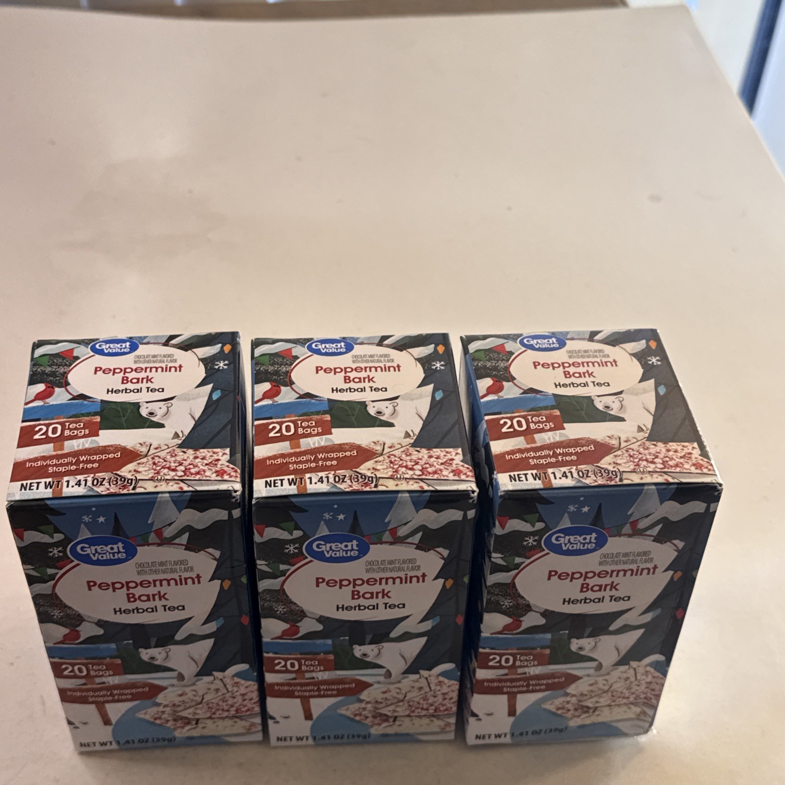 Peppermint Bark Herbal Tea Great Value Holiday Christmas Lot 3 Carob Spearmint