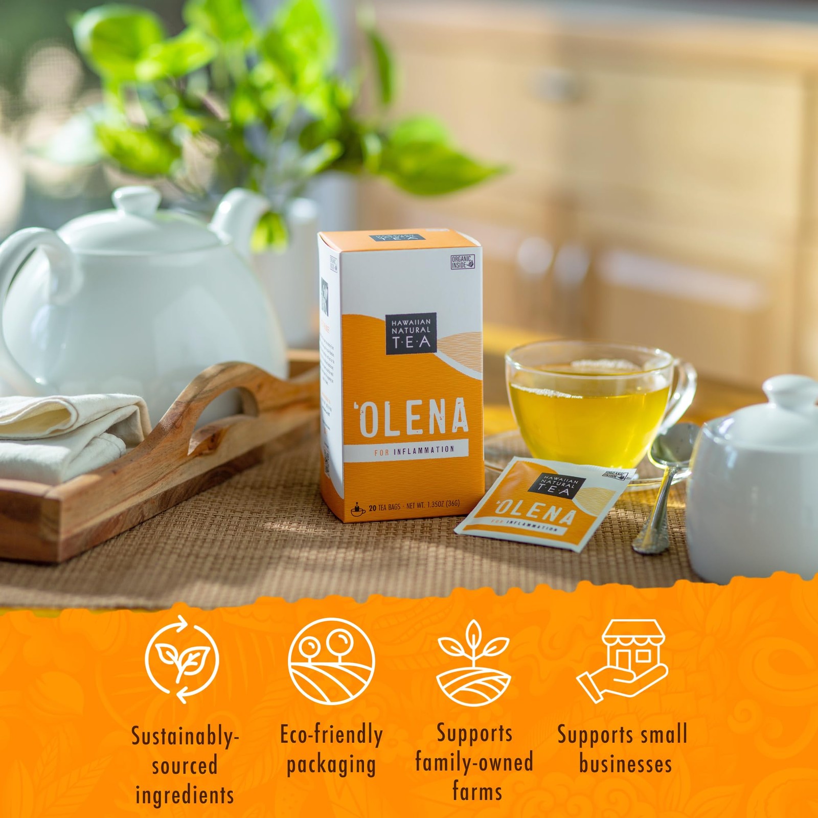 Olena Turmeric Tea, Herbal Green Tea Blend, All-Natural and Antioxidant-Rich …